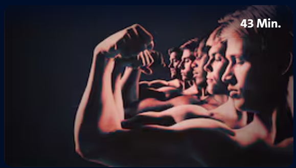 Hintereinander abgebildet sind junge Männer, die ihren Arm hochheben um ihre Muskeln zu zeigen. Hintergrund ist schwarz