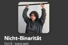 Abgebildet ist der Spotify-Player, der die Folge abspielt.