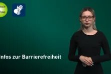 Person, die das Video zur Barrierefreiheit gebärdet