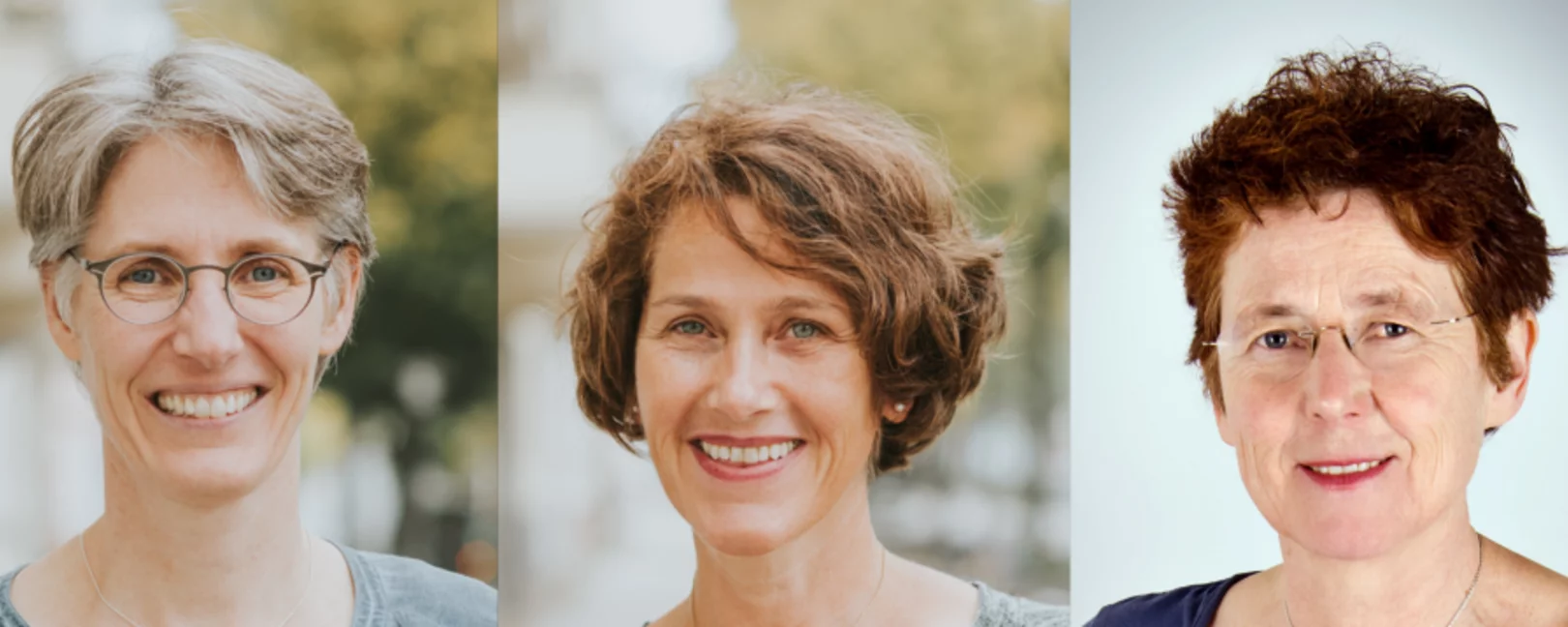 Portraits of Nora Szász, Natascha Nicklaus and Kristina Hänel (from left to right).